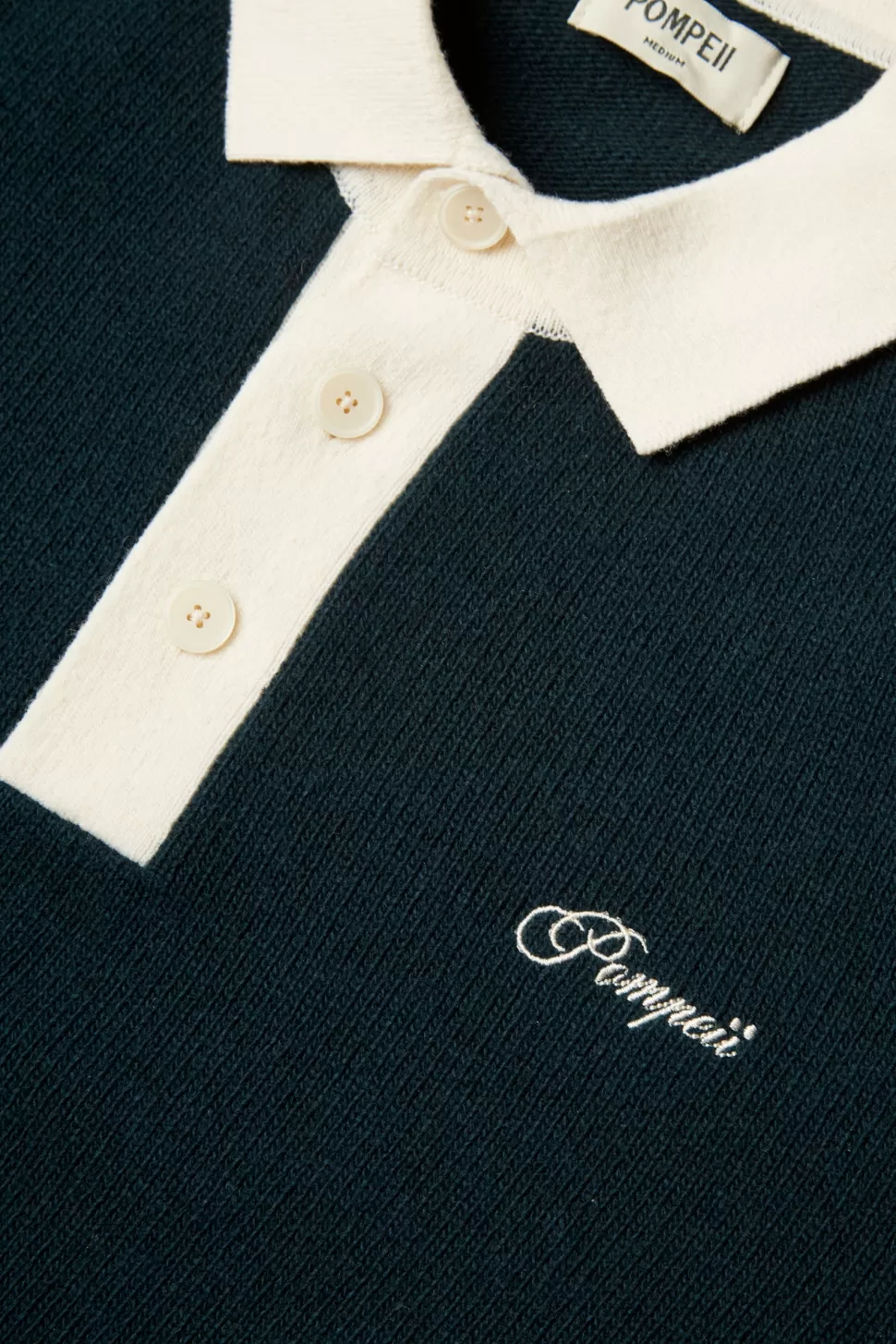 Punto*POMPEII LOGO PINE WOOL KNIT POLO