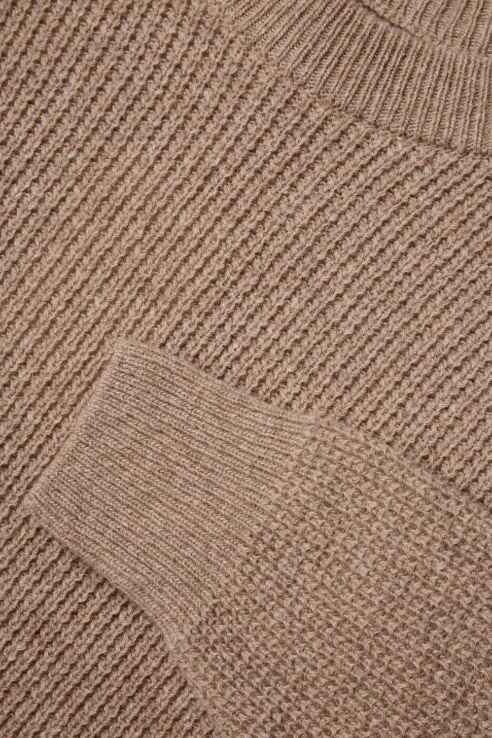 Punto*POMPEII RIBBED BEIGE WOOL KNIT SWEATER